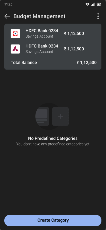 Empty state, no predefined categories
