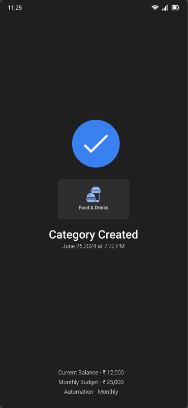 Category created confirmation