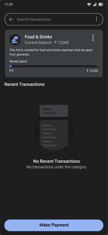 Category fund detail before any spending